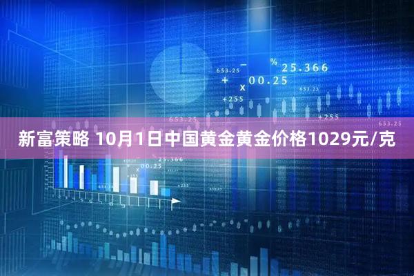 新富策略 10月1日中国黄金黄金价格1029元/克