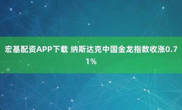 宏基配资APP下载 纳斯达克中国金龙指数收涨0.71%
