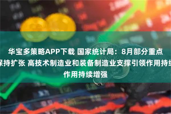 华宝多策略APP下载 国家统计局：8月部分重点行业保持扩张 高技术制造业和装备制造业支撑引领作用持续增强